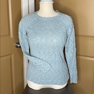 Textured Baby Blue Knitted Sweater